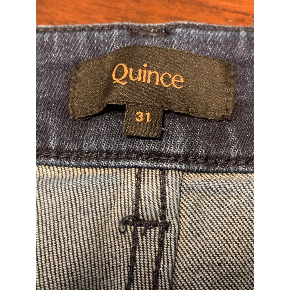 Quince Organic Cotton Wide Leg Crop Jeans Dark Wash Indigo Blue Size 31 - Picture 4 of 8